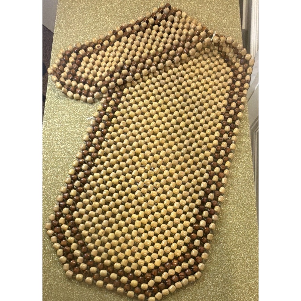 Beaded Seat Cover Two Tone Color 16.5 Inches Wide 54 Inches Long Set of 1